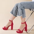 thumbnail image 3 of Ankis Platform Heels 4 Inches Chunky heels Sandals for Women Comfy Open Toe Block Heeled Sandals Strappy Heels Chunky Platform Heels, 3 of 6