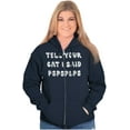 thumbnail image 4 of Funny Tell Your Cat I Said Psps Joke Unisex Fleece Graphic Zip Up Hoodie Brisco Brands 4X, 4 of 6