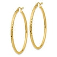 thumbnail image 3 of Auriga Fine Jewelry 14K Yellow Gold 2mm Tube Hoop Earrings for Women (L- 40mm, W- 2mm), 3 of 6