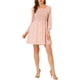 thumbnail image 5 of Vestido floral de manga larga con escote cuadrado fruncido de INSPIRE CHIC para mujer M Rosa, 5 of 6
