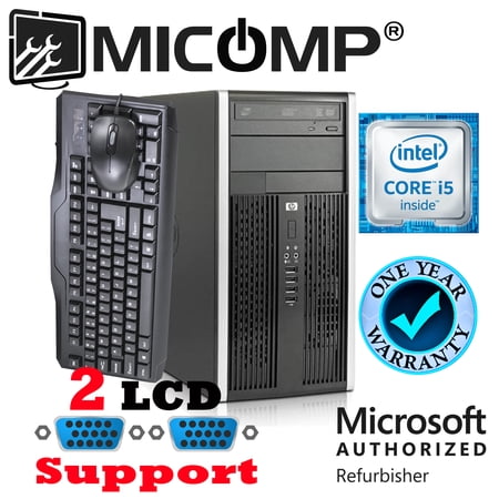 HP 8100 Tower PC i5 Dual Core 3.1Ghz 16GB 2TB DVD+RW Windows 10 Professional Bit WiFi Dual Display Ready