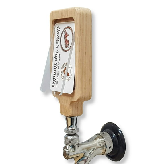 Beer Tap Handle with Replaceable Label. Made in Oakville, MD USA.