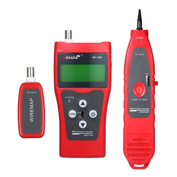 NOYAFA NF-308 Professional High-Precision Cable Tester Kit: Network (STP/UTP 5E, 6E), Telephone, Coaxial & USB Cable Tracer with LCD Display, Length/Breakpoint Detection (1-1000m Range),