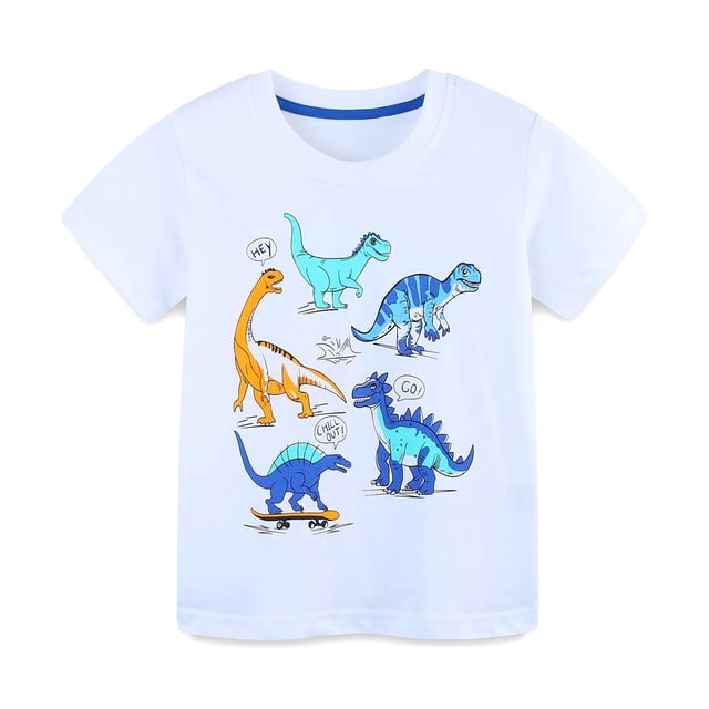 T-Shirt Garçon Imprimé pour Garçons, Manches Courtes, Mode Garçon 6-7 Ans