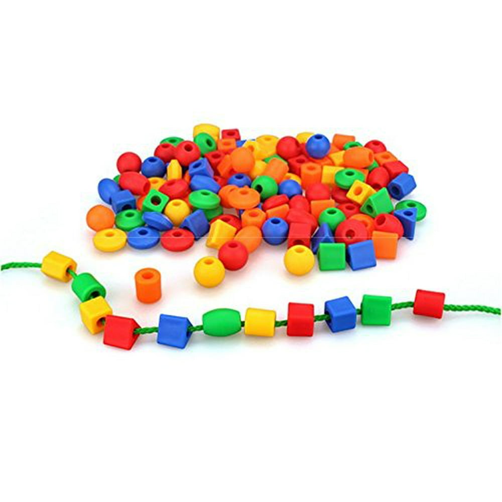 RAINBOW TOYFROG Jumbo String Beads with 65 Beads,4 Strings & Lacing