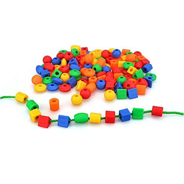 RAINBOW TOYFROG Jumbo String Beads with 65 Beads,4 Strings & Lacing