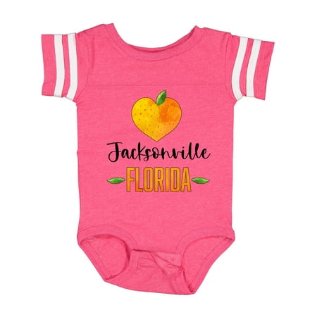 

Inktastic Jacksonville Florida Orange in Heart Gift Baby Boy or Baby Girl Bodysuit