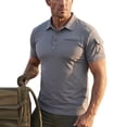 thumbnail image 2 of Havenx Polo Shirts for Men Short Sleeve Button Down Polo Shirts with Pockets Collared Polos Refreshing Silky Soft Lightweight Summer Clothing,Gray S, 2 of 5