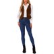 thumbnail image 2 of Chaleco de terciopelo INSPIRE CHIC para mujer, sin mangas, estilo retro, blazer steampunk, chaleco elegante, talla XS, marrón, 2 of 6
