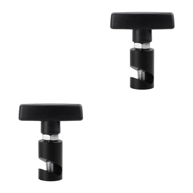 Riwesomey Abrazadera de varilla de elevación de capó de motor de coche de aleación de aluminio rotativa desmontable lavable Clip de tope Negro 2piezas