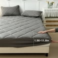 thumbnail image 3 of Hiroekza Waterproof & Sweatproof Queen Size Fitted Sheet, Bed Sheet, Mattress Protector - Polyester Laminated Foam Bedsheet (150x200cm/60x80in) - Soft, Secure & Durable Gray, 3 of 5