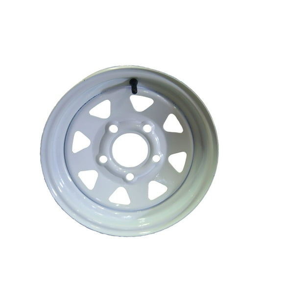 HI-RUN NB2004 12X4 5-4.5 WHITE 8 SPOKE WHEEL, CENTER BORE 2.80, OFFSET 0