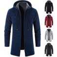 thumbnail image 4 of Suéter de punto para hombre, chaqueta, gabardina, elegante, de color liso, con forro polar, para otoño e invierno, 4 of 6