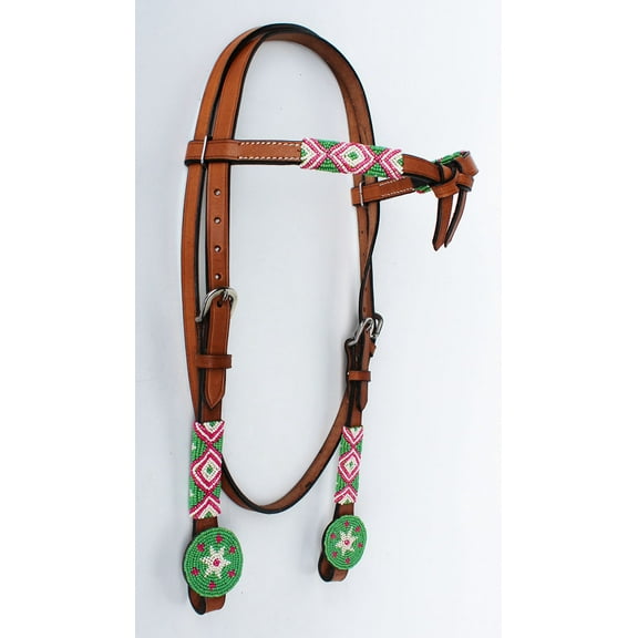 Horse Show Bridle Western Leather Headstall  7940HB
