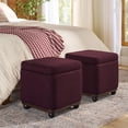 thumbnail image 2 of Better Homes & Gardens Ambrose Storage Ottoman, Linen Merlot, 2 of 6