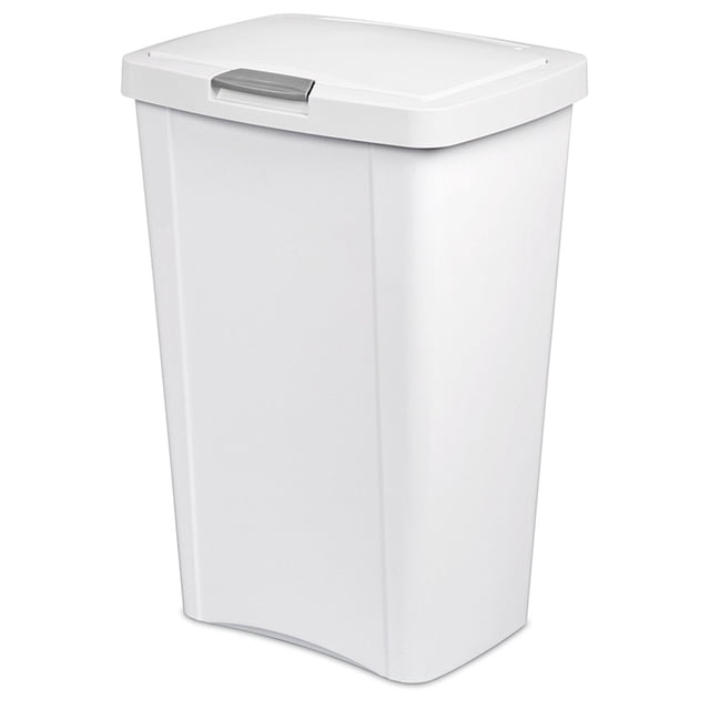Bote de basura Sterilite TouchTop de 49 L con tapa blanca, paquete de 4