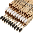thumbnail image 1 of 20 Pieces Biodegradable Bamboo Toothbrushes Reusable Charcoal Bamboo Toothbrush Natural Reusable Toothbrushes With Bpa-free Soft Bristles And Natural, 1 of 5