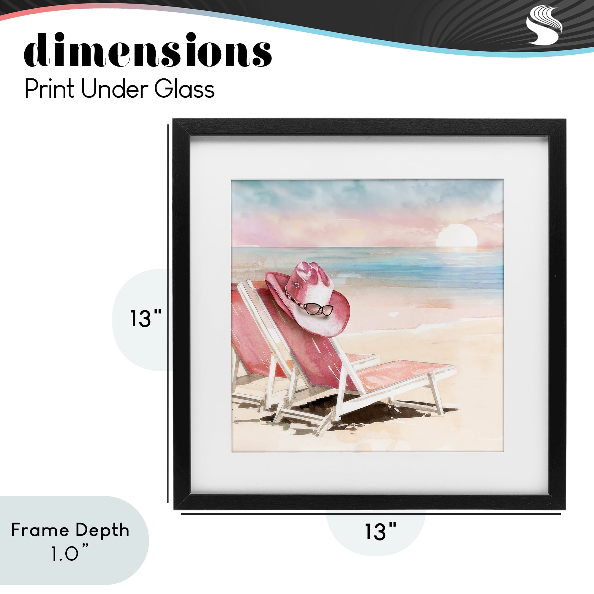 Stupell Industries Blush Pink Beach Chairs Black Framed Print Under Glass, design by Paul Mathenia