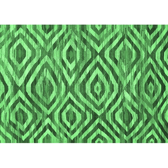 Ahgly Company Indoor Rectangle Southwestern Emerald Green Country Area Rugs, 5' x 7'