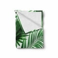 thumbnail image 2 of Palm Leaf Soft Flannel Fleece Throw Blanket, Realistic Vivid Leaves of Palm Tree Growth Ecology Botany Themed Print, Cozy Plush for Indoor and Outdoor Use, 50" x 60", Fern Green White, by Ambesonne, 2 of 6