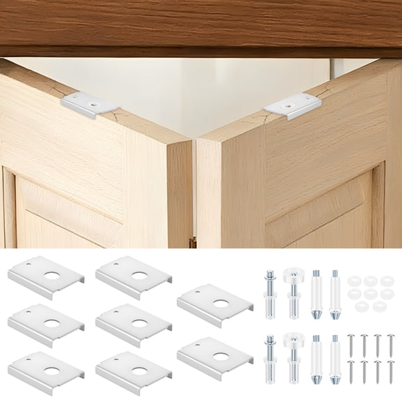 TMWEFUSC Bi Fold Door Repair Kit for 1-3/8" Include 8 Pcs Bi Fold Door Repair Bracket 2 Set Top Pivot Guide Wheel and Bottom Pivot Pin 3/8" and 7/16"