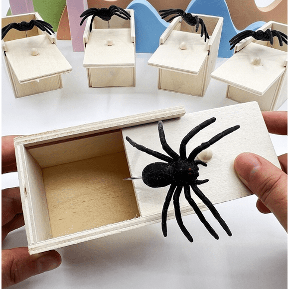Boîte à Farces en Bois Surprise avec Figurines d'Insectes Cachées – Jouet de Farce Original