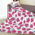 thumbnail image 6 of Pofeuu Hand Drawn Strawberry Print Ultra-Soft Micro Fleece Blanket,for Bed Or Sofa,All Season Throw Blankets Flannel Blanket-40"x30", 6 of 7
