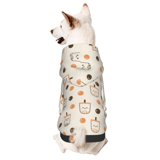 Balery Milk Tea Sudadera con Capucha para Perros Pequeños – Ropa para Mascotas, Disfraz para Perros y Gatos, Ideal para Fiestas y Cosplay-XX-Large