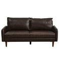 thumbnail image 2 of Hybition Faux Leather Sofa Modern Couch with Wooden Legs Brown, 2 of 8