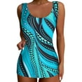 thumbnail image 2 of Zszcpp Womens Bathing Suits Tankinis Beach Print Softable Three Piece Crossback Vest Stylish Conservative Split Plus Size Swimsuit Sets Swimwear, 2 of 4