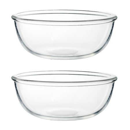 

2pcs Glass Bowl Fruit Salad Bowls Dessert Containers Tablewares (Transparent)