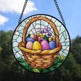 thumbnail image 2 of Friend Christmas Gift - Easter Egg Basket Halloween Christmas Stained Glass Hanging Ornament - Bright Holiday Tree Decoration & Secret Santa Gift for Family & Friends, 2 of 3