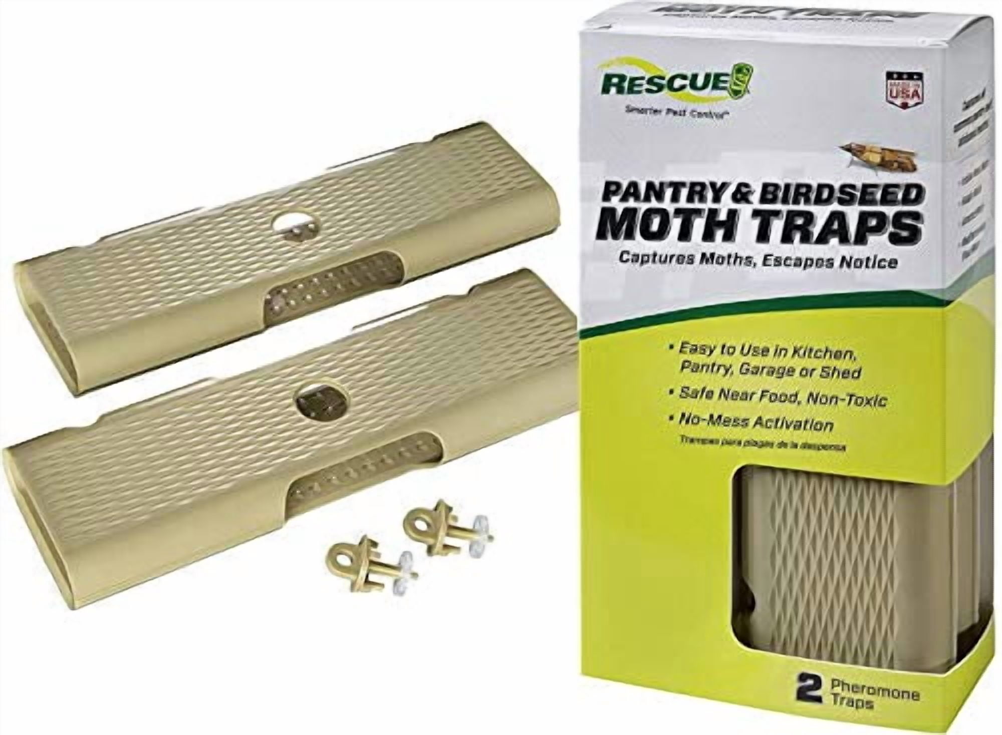 RESCUE! Pantry & Birdseed Moth Traps with Pheromone Lure - 3 Pack - 6 Traps