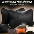 thumbnail image 5 of IMossad Car Neck Pillows Both Side Pu Leather 2pieces Pack Headrest Fit for Most Cars Filled Fiber Universal Car Pillow (Red), 5 of 6