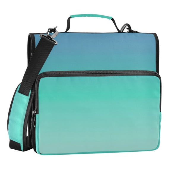 ALAZA Zipper Binder Blue Gradient-z5 3 Ring Trapper Keeper File Folder Organizer Bag