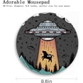 thumbnail image 4 of Small Round Mouse Pad for Desk, Stitched Edge Non-Slip Rubber Base, Funny UFO Cow Mousepad for Laptop Computer Gaming, Cute Home Office Decor Desk Accessories Supplies, 8.6 x 8.6 Inch, 4 of 15