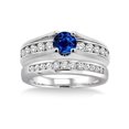thumbnail image 2 of 1.25 Carat Sapphire and Diamond Bridal Set in 14k White Gold affordable sapphire & diamond engagement ring, 2 of 2