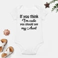 thumbnail image 4 of If You Think I'm Cute You Should See My Aunt - Baby Clothes - Funny Newborn Bodysuit Outfits for Boys And G White-style-1 3months, 4 of 7