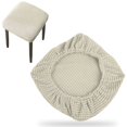 thumbnail image 2 of Cuxi Stretch Square Stool Slipcover, Elastic Spandex Bar Chair Seat Cover for Home Kitchen Wedding Party, Non-Slip Dining Chair Protector, Stool Cover Beige, 2 of 4