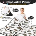 thumbnail image 3 of Dinosaur Names Chart Pattern Teens Toddler Nap Mat with Pillow, Sleeping Mat Bag for Preschool Daycare 60"x20", 3 of 6