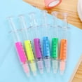 thumbnail image 4 of tooloflife Plastic Highlighter Pen Fluorescent Colors Marker Pen Syringe Shaped 6 Colors, 4 of 6