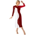 thumbnail image 3 of YIZYIF Womens Long Sleeve Liturgical Praise Dance Dress Worship Church Costume Lyrical Dance Performance Dress Red XXL, 3 of 7