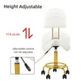 thumbnail image 6 of Saddle Chair Salon Stool Rolling Ergonomic Swivel Chair with Soft Comfortable Cushion and Wheels Hydraulic Stool for Home Office Tattoo Salon Shop Use White, with Backrest Gold, 6 of 16