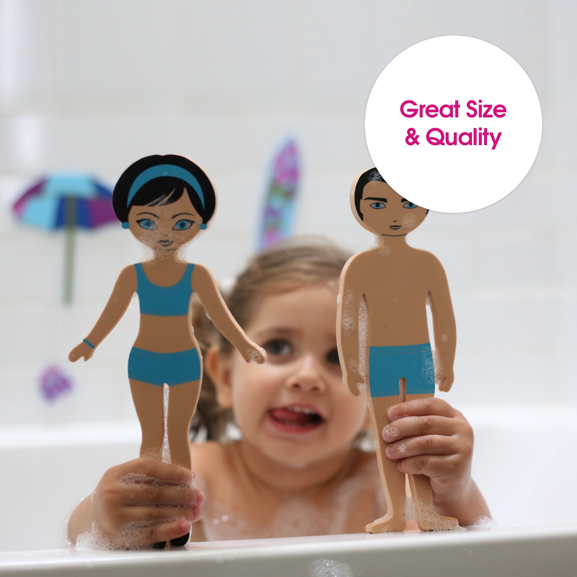 Edushape Magic Creations, Splash of Fashion- Stick-On Removable Stickers Baby Bath Foam Toys for Toddlers 1-3