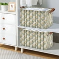thumbnail image 2 of Yayeee Foldable Storage Basket for Shelves Waterproof Cloth Bins with Handles, Olive Green Flowers, 2 of 7