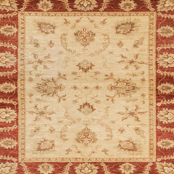 Ahgly Company Machine Washable Indoor Square Abstract Pumpkin Orange Area Rugs, 4' Square