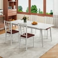 thumbnail image 2 of Gymax Wood Dining Chairs Set of 4 w/Rubber Wood Frame Padded Seat Slatted Backrest White, 2 of 10