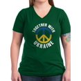 thumbnail image 1 of CafePress - Together With Ukraine Women's V Neck Dark T Shirt - Women's V-Neck Dark T-Shirt, 1 of 1