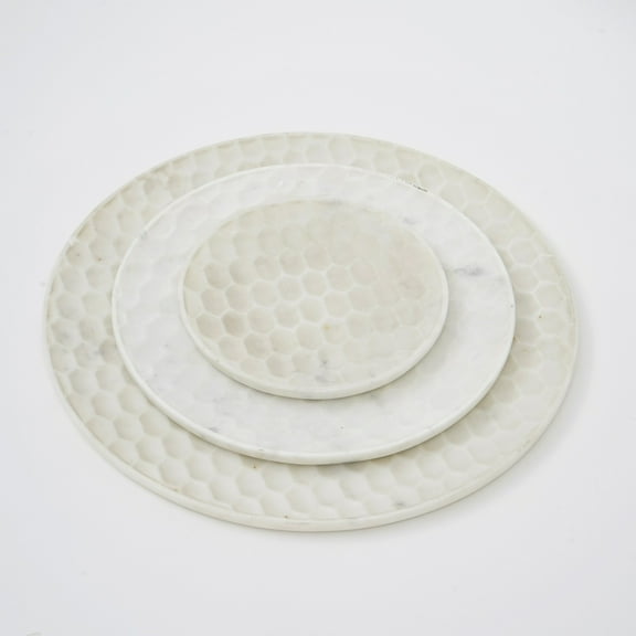 BIDK Home Small Round Marble Serving Platter - 6"