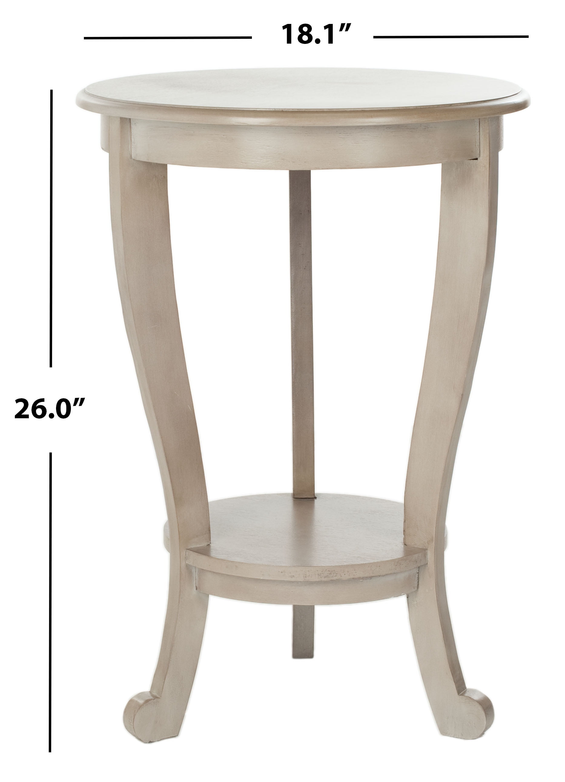 SAFAVIEH Mary Solid Rustic Tri-Leg Pedestal Side Table, Vintage Grey